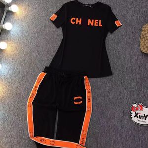 2024 spring/summer new Korean version of fashion personality high-end quality cotton round neck short sleeve trousers drawstring sports suit