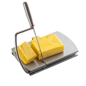 Slicer de queijo de aço inoxidável com placa de calibração fácil de usar o bolo de manteiga de bolo de cozinha de cozinha de cozinha ferramentas 240531