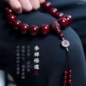 Strand SnqpjiaJia Authentic Xiaoye Red Sandalwood Hand Holding Modlitwa Peads for Men and Women Osiemnaście synów Buddy