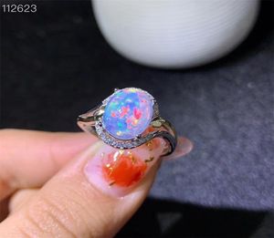 Ring Natural White Opal for Women Poręcze w celach zaręczynowych 810 mm kolorowy kamień szlachetny biżuteria Prawdziwa 925 Sterling Sier8463424