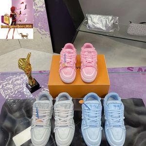 2024 Par, högkvalitativ designer Skate Shoes Präglade tränare Sneakers Trainers Floor Women Men Mesh Abloh Sneaker Platform Virgil Maxi Casual Shoes 35-44