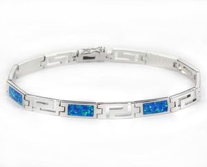 SZ0003 Pulseiras de opala azuis simples para homens Mulheres elegantes estilo de cadeia de padrões clássicos da UE para presente de festa 2103102422487
