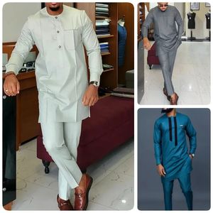 Dashiki Mens Top Pant 2 Pieces Outfit African Men Clothing Sets Kaftan And Pant Two-piece Suits African Clothing 240529