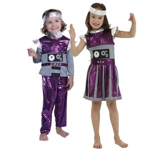 Halloween Kid Girl Robot Purple Alien Costume HCBC-065