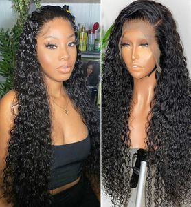 Brazilian Water Curly 13x4 Lace Front Human Hair Wigs 26 28 30Inch Deep Wave Long Frontal Wig for Black Women9263815
