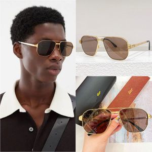 New Mens Aviator Sunglasses 0424 Mens Fashion Designer Sunglasses Famous Brand Casual Black Business glasses High Quality Thin Edge Mirror Frame Design with Box