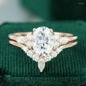 Anéis anéis de casamento anel de noivado conjunto vintage exclusivo rosa de ouro rosa feminino marquês diamante wynn22