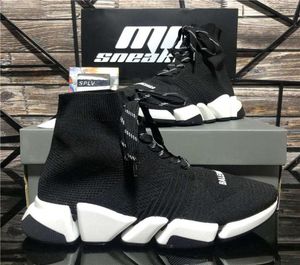 Najwyższej jakości pary mężczyźni projektanci mody buty damskie trampki męskie kobiety Triple S Black Outdoor Platform Socks Casual Trainer8527168