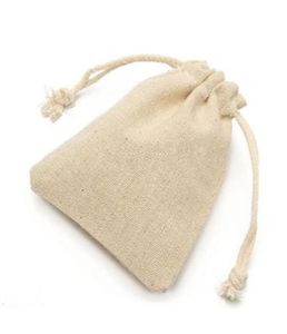 50Pcs Small Bag Natural Linen Pouch Drawstring Burlap Jute Sack With Drawstring Gift Bag1775238