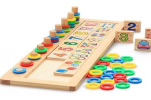 Children Baby Wooden Puzzles Montessori Materials Learning Board Count Numbers Matching Early Math Education Toys Whole1668390