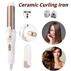 Elektrisk keramisk curlingjärn 2 i 1 hår curler rätare curls trollstav snabb uppvärmningsstylingverktyg 240601