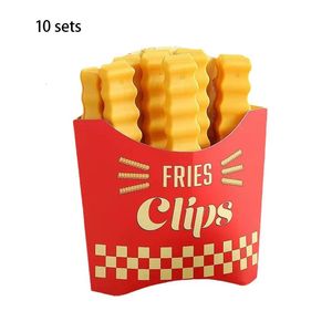 10 Set Chip Bag Seal Clips Storage Bags Food With Refrigerator Magnet For Snack 240518