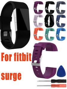 Silikonersättning Watch Wrist Strap Band för Fitbit Surge Watch Band Armband Smart Wrist Bands med skruvmejsel Tillbehör27624423498