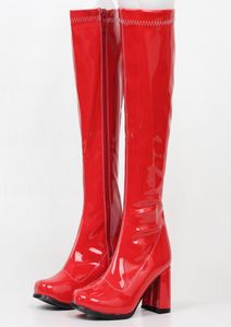 jialuowei امرأة gogo boots Square kneehigh Classic Square Toe Boots Pu Leather zip boots party party party shoes 20101035955