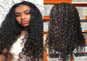 Malezyjska fala wodna uca Peruka dla czarnych kobiet 180 24 -calowy naturalny kolor ludzki włosy perugs5527352