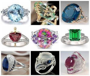 Partia 20pcs Mieszana moda biżuteria naturalna Silvergold CZ marka luksusowa obietnica zaręczynowy