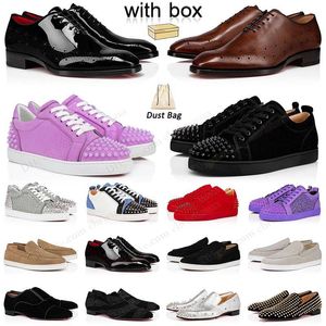 Luksusowe designerskie buty mokasyny mens nisko cięcie czarne skórzane trampki czerwona podeszwa damska platforma buty kobiet womandress des chaussures nijeki Trenery Spike Sneaker