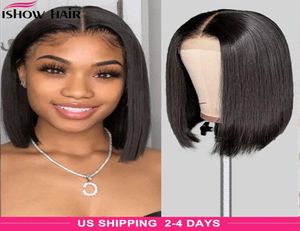 Highlights Straight Bob 427 T Lace Closure human hair wigs Brazilian 13x1 Omber Natural Black Color human hair lace front wigs Pr5878486