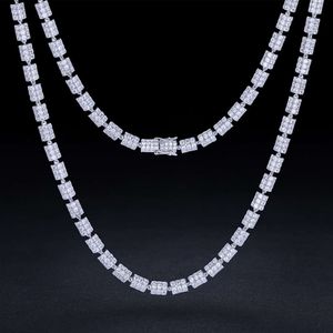 2023 وصول جديد الهيب هوب مجوهرات البانك نمط 7 مم 925 الجنيه الاسترليني VVS Moissanite Diamond Iced Out un Link Netlace Netclace