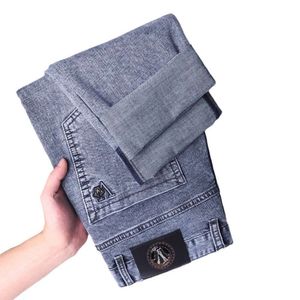 High end counter jeans for men's spring and summer thin elastic high waisted straight leg middle-aged and elderly dad men's pants 788