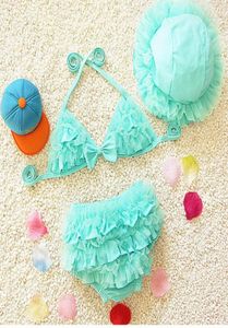 Summer Toddler Baby Sets Kids Girls Swimsuit Swimwear Beachwear Ruffles Children Newborn Girl Bikini Bathing Suit 17t8964834