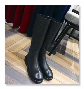 Fashionville 2019091703 40 Blackwhite Calf Skin Soft Soft Highiine Leather Knee High Boots Flats4177890