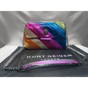 2024 Kurt Geiger Rainbow Bags Fuxury Deisgner Bags For Women Fashion London Multi-Color Hands Logo Logo Conder Contter Bags Proportable Roppingbag