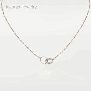 Neues klassisches Design Double Loop Charms Anhänger Liebes Halskette für Frauen Mädchen 316L Titanium Stahl Hochzeit Schmuckhalskollegen Collier Collier