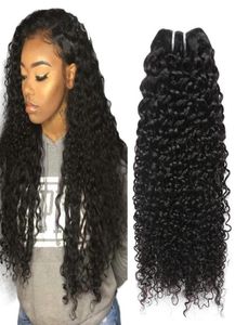 Indian Kinky Curly Virgin Hair Bundles hela obearbetade lockiga mänskliga hårförlängningar naturliga färg kinky lockigt mänskligt hår weav86087792063