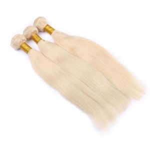 Brazylijskie wiązki prostych włosów splot 1PC Blonde Full 613 Kolor 100 Human Hair Extensations dla 834 cala 8068669