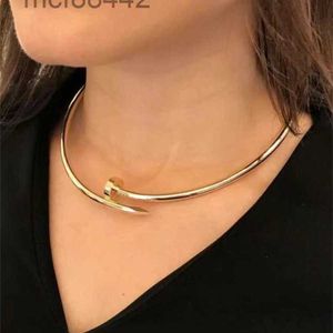 Fashion Necklace Designer Jewelry Big Nail Shape Chains Necklaces for Women and Mens Party Gold Platinum Jewellery