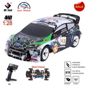 WLtoys K989 1 28 4WD 2.4G Mini RC Racing Car High Speed Off-Road Remote Control Drift Toys Alloy Vehicle for Children Kids Gift 240601