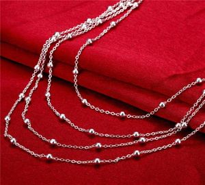 Women039S Sterling Silver Plated Four Layers of Light Bead Tennis Necklace GSSN751 Fashion Lovely 925 Silver Plate SMEEEXHT6822389