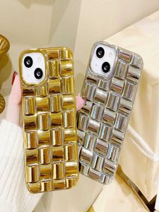 One Piece Fashion weave Phone Cases For iPhone 14 Pro max 13 14 plus 12 11 X XR XS XSMAX 6 7 8 SE electroplating Cover Samsung S227754101