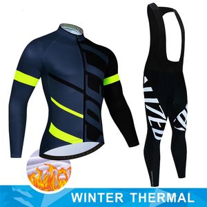 Professional team winter cycling jersey set cycling sportswear uniform Ropa Ciclismo road cycling costume bicycle long sleeved bib pants 240523