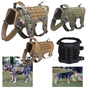 Utomhuskamouflagetaktisk hundträning Vest Harnesses Dog Clothes Molle Load Jacket Carrier No06-217 IUTVC