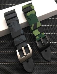 24 mm 26 mm kamuflaż Kolorowy silikonowy gumowy opaska zegarek Wymień do paska Panerai Waterproof Watchband Tools H0918881806