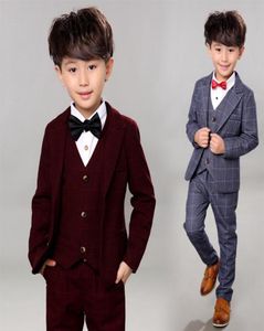 New Flower Boys Formal Anzug Suit Kids Wedding Birthday Party Dress Blazer Vest Pants 3pcs Child Tuxedo Prom Performance Costume Y9466271