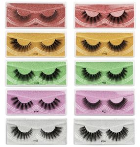 15mm 3D Mink Lashes Bright Eyes False Eyelashes Long Thick 100 Handmade Eyelash Beauty Muitlple Color Packaging Box with Mascara 2635070