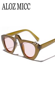 Aloz Micc Vintage Women Sunglassesユニークな丸い鉄のリングアイウェア2018ブランドデザイナーキャンディーガラス女性男性A6058884144