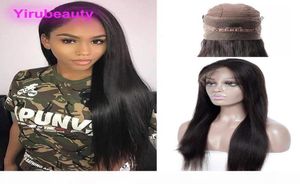 Indian Raw Virgin Hair 360 Spets Frontal Wigs Human Hair Straight 360 Frontal Peruk med babyhår 826 tum rak Yiruhair3511949