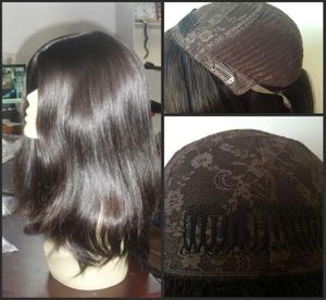 Kosher Wigs 12a أسود اللون 1 ب أرقى أوروبية شعر بشري البكر حريري مستقيم 4x4 قاعدة الحرير قاعدة يهودية