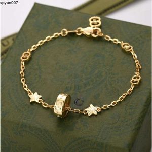 Classic Style Star Charm Bracelets Women Luxury Designer Jewelry Gold Silver Color Letter Chain Lovers Gift Braceletrx59.