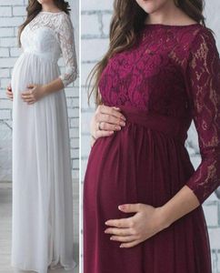 Kobiety ciążowe ubrania ciążowe Pyfia macierzyńska Rekwizyty koronkowa sukienka do ciąży po strzelanie do ubrania w ciąży matka sukienka 9456701