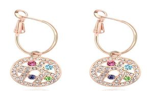 Luxury Noblest Rhinestone Crystal Dangle Earrings For Women 18K Champagne Gold Plated Drop Earrings Prom Jewelry 126787939112