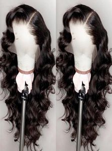 Perucas de cabelo humano de renda de onda solta brasileira para mulheres negras pré -arrancadas com cabelos de bebê naturais 150 densidade3799840