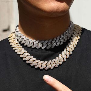 Luxo 20mm 3 fila VVS Moissanite Chain Chain Hip Hop Rapper Gift Wholesale 925 Sterling Silver Iced Out Colar Cuban para homens