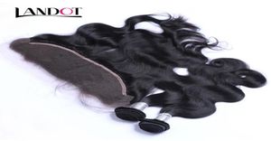 Spitze Frontalverschluss mit 3 Bündeln Brasilianer Jungfrau Haar peruanischer indischer malaysischer Körperwelle Remy Human Hair Webs Verschluss 13x4 5206135