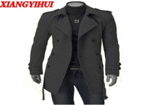 Whole Long Trench Coat Men Overcoat Winter Jacket Men 2017 Windbreaker Woolen Solid Black Trench Coat Men Wool English Style 2670800