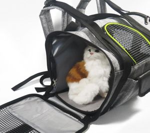 ペット猫犬旅行豪華なPUレザーキャリアバッグ屋外折りたたみ式ポータブル犬Chihuahuaキャリートートショッピングバッグハンドバッグ8617477